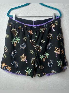 Chubbies The Neon Lights Snack Attack Swim Trunks/Shorts Size XXL